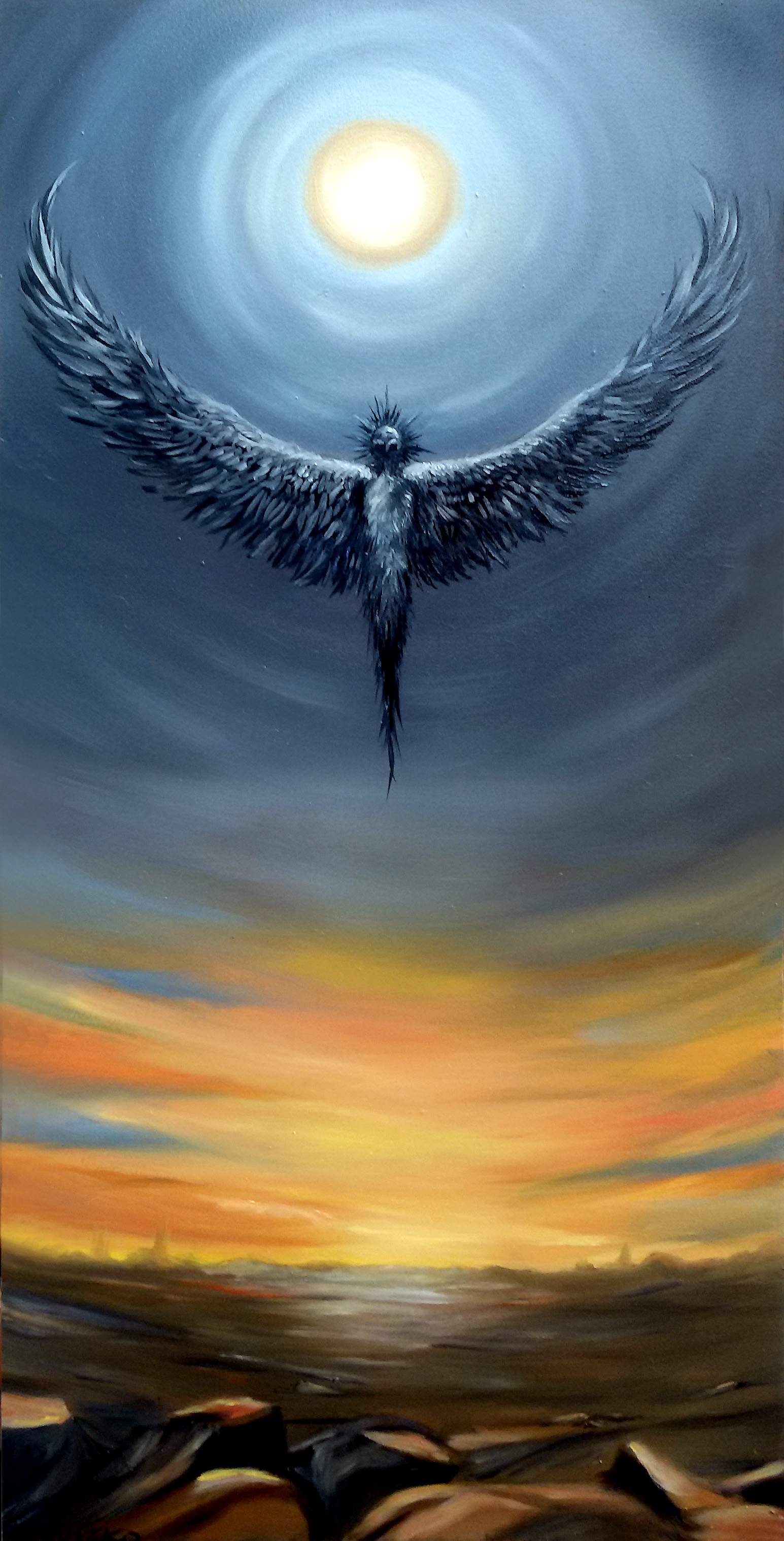 Night Icarus Joanna Buszko Figurative Surrealism Art In House