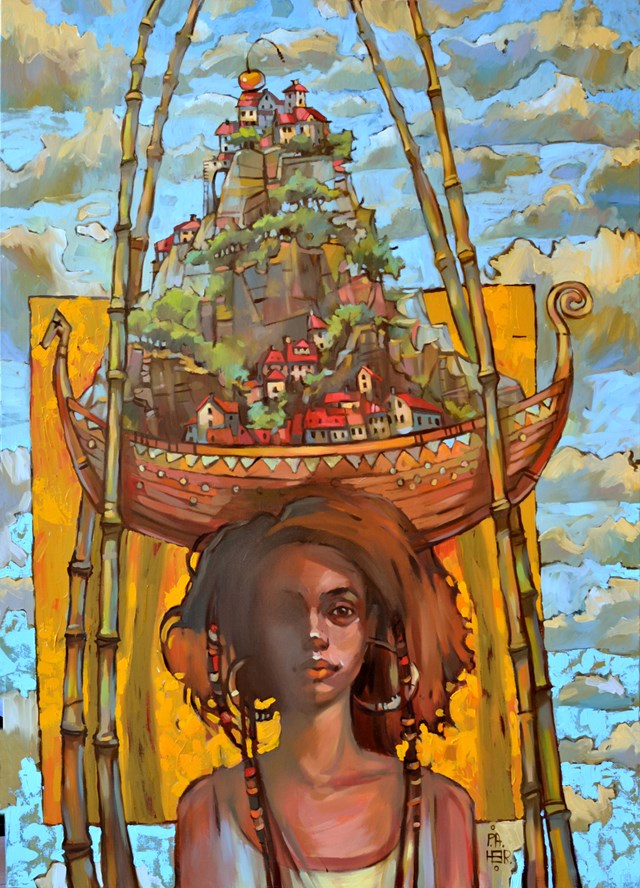 Obraz do salonu artysty Paweł Oleszkiewicz pod tytułem Wyspa