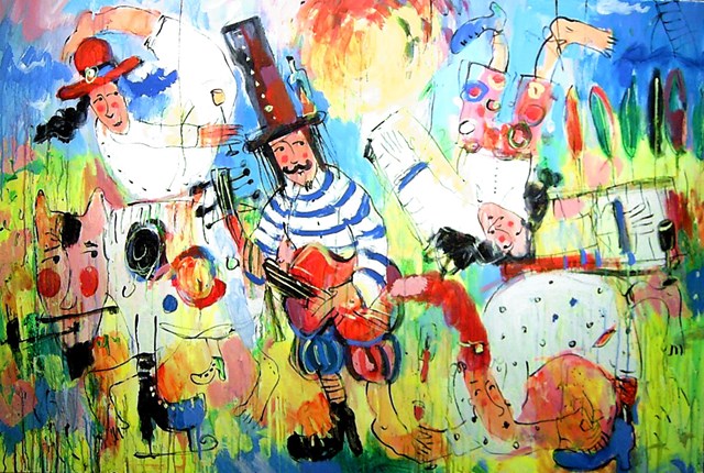 Living room painting by Dariusz Grajek titled Icarus Fall