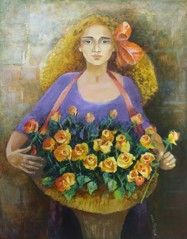 Obraz do salonu artysty Renata Kulig-Radziszewska pod tytułem Mała kwiaciarka