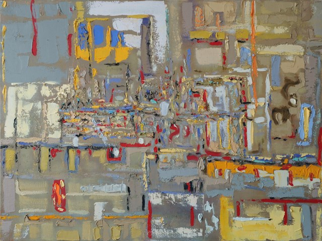 Living room painting by Małgorzata Bryndza titled My City