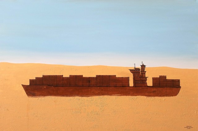 Obraz do salonu artysty Michał Mroczka pod tytułem Jezioro Aralskie