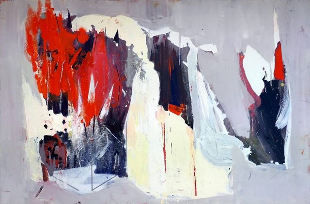 Living room painting by Jolanta Caban titled Explosion