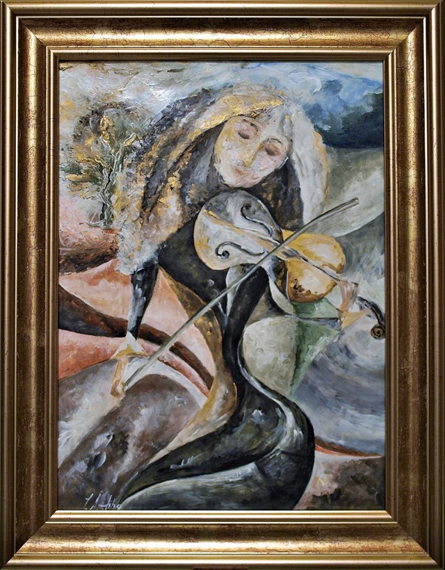 Obraz do salonu artysty J. Aurelia Sikiewicz-Wojtaszek pod tytułem Poezja skrzypiec