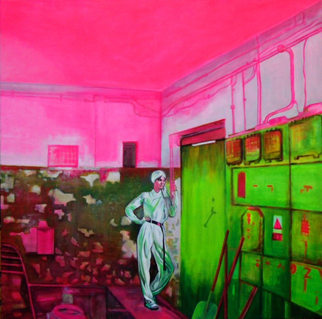 Living room painting by Magdalena Zalewska (Mlena) titled Harbor V