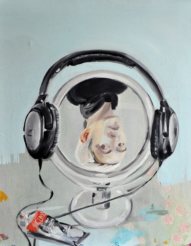 Obraz do salonu artysty Judyta Krawczyk pod tytułem Autoportret z farbą