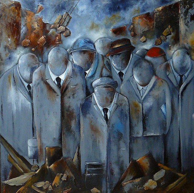 Obraz do salonu artysty Iwona Wierkowska-Rogowska pod tytułem Ludzie demolka