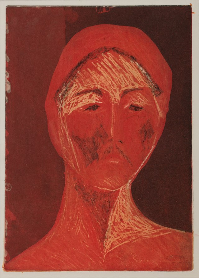 Living room print by Agnieszka Korczak titled Red portrait
