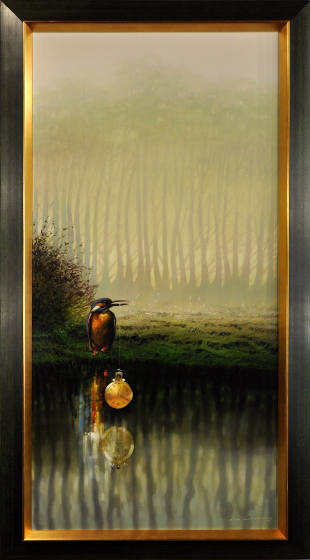 Living room painting by Danuta Tatar-Grzesiak titled Kingfisher