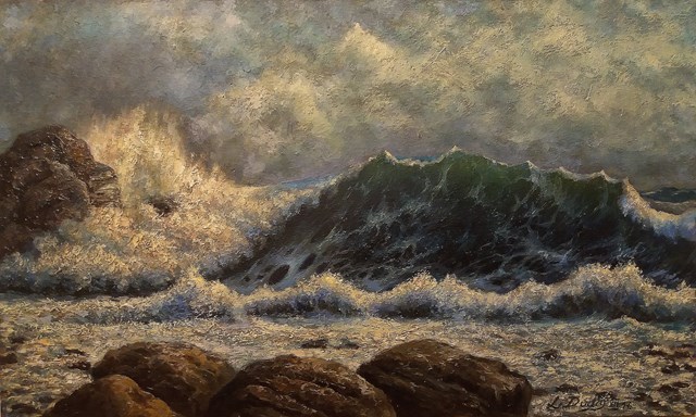 Living room painting by Leonid Dudiy titled Waves