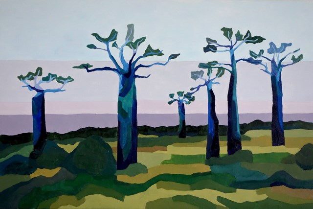 Living room painting by Joanna Wróblewska titled Baobab I