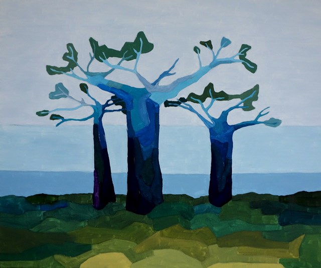 Living room painting by Joanna Wróblewska titled Baobab II