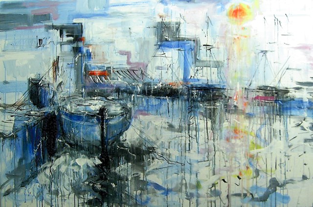 Obraz do salonu artysty Dariusz Grajek pod tytułem Błękitna zatoka....
