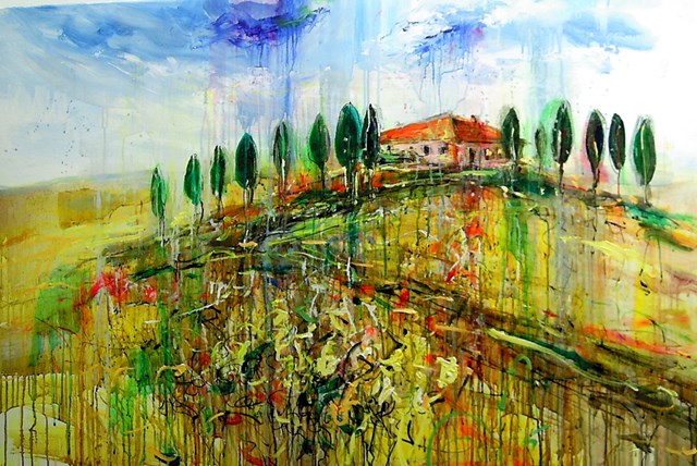 Living room painting by Dariusz Grajek titled Tuscany