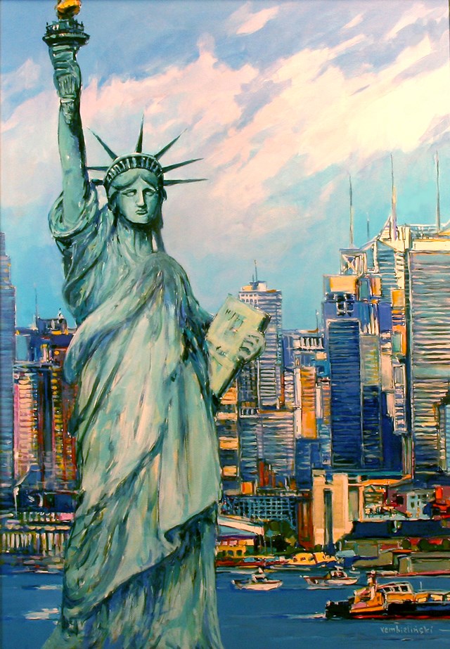 Obraz do salonu artysty Piotr Rembieliński pod tytułem Nowy Jork, Statua Wolności