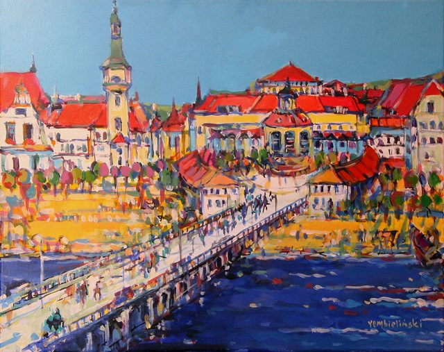 Living room painting by Piotr Rembieliński titled Sopot