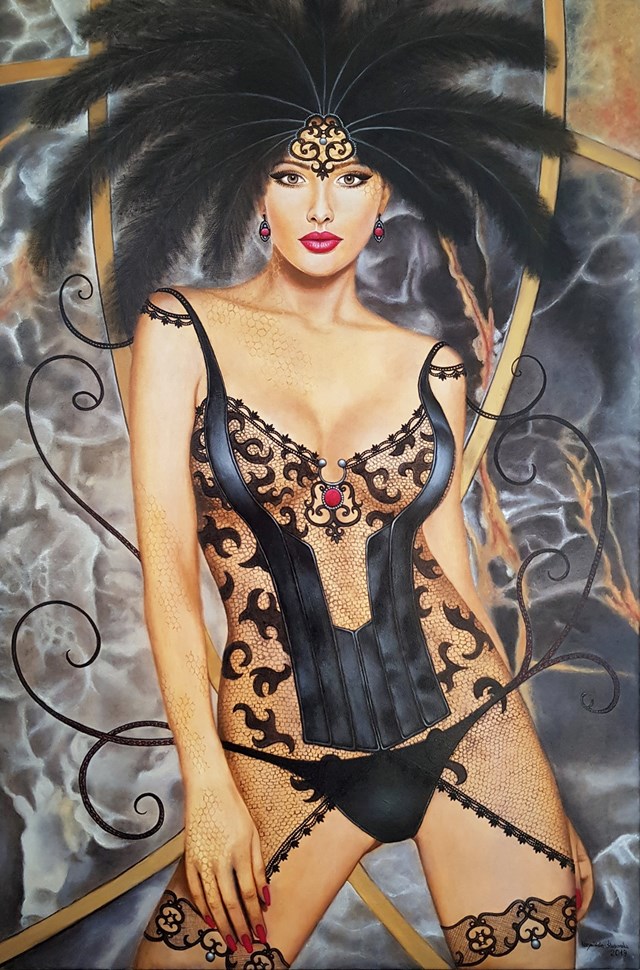 Obraz do salonu artysty Monika Krzymińska-Śluborska pod tytułem Lady in black