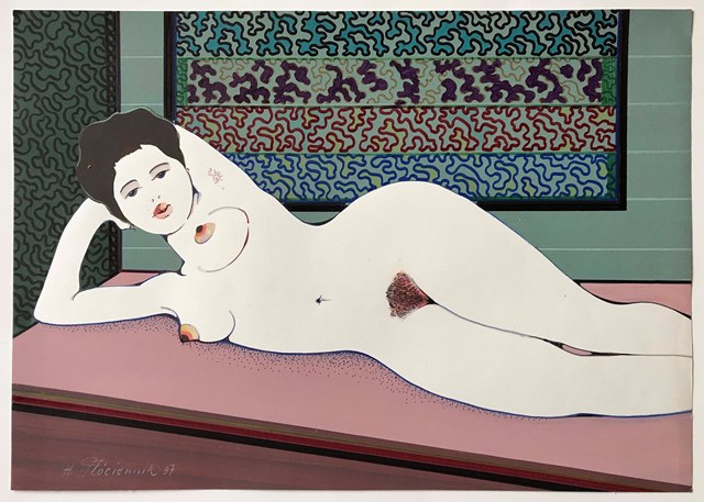 Obraz do salonu artysty Henryk Płóciennik pod tytułem Kobieta leżąca  na boku
