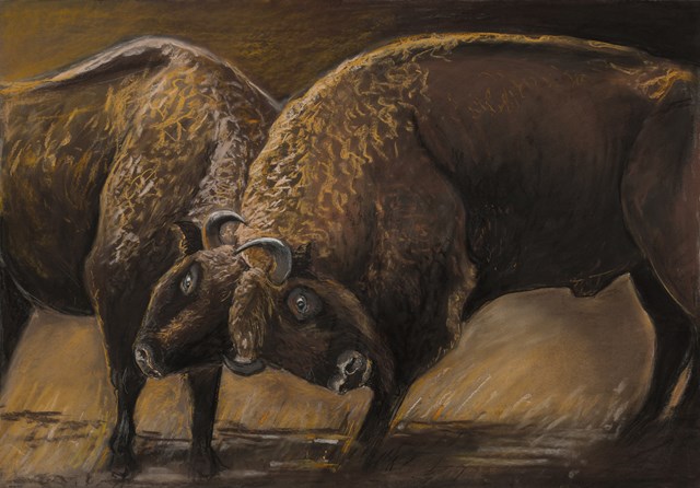 Living room painting by Agnieszka Korczak titled Bison