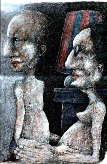 Obraz do salonu artysty Piotr Kamieniarz pod tytułem W domach z betonu nie ma wolnej miłości II