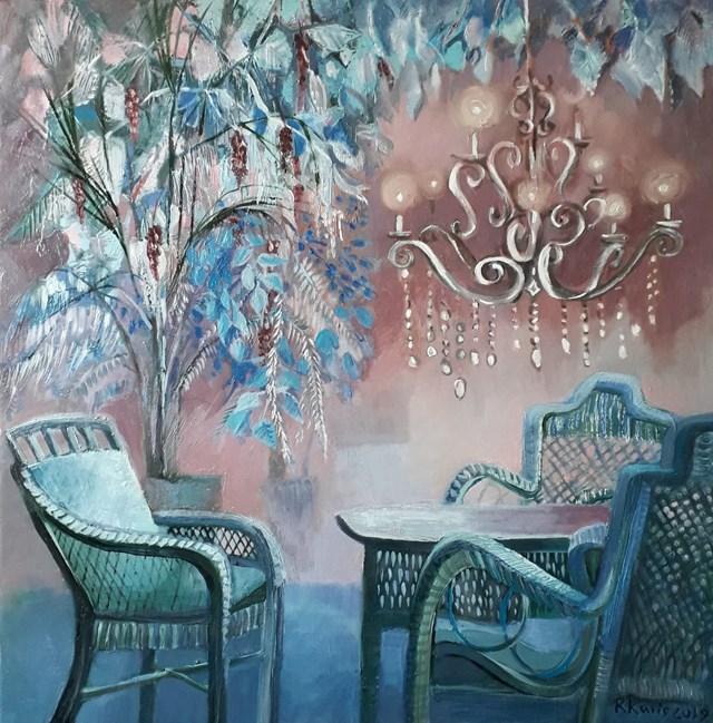 Living room painting by Renata Kulig-Radziszewska titled Winter garden