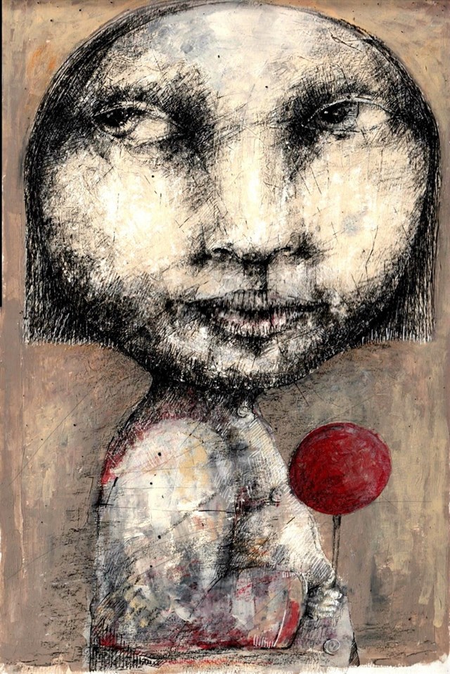 Obraz do salonu artysty Piotr Kamieniarz pod tytułem Dziewczyna z lizakiem 