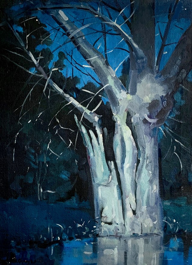 Living room painting by Henryk Różański titled Willow tree 2