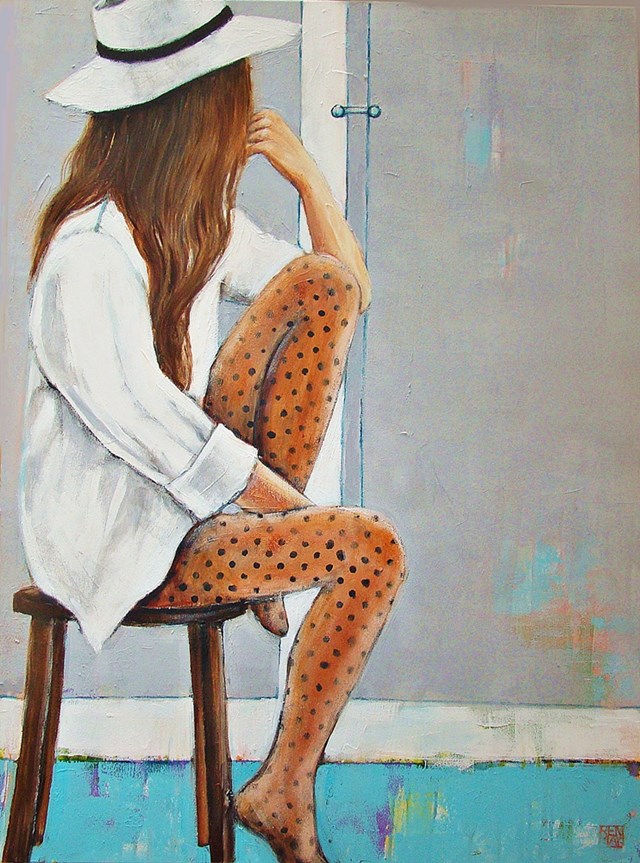 Living room painting by Renata Magda titled Thoughts