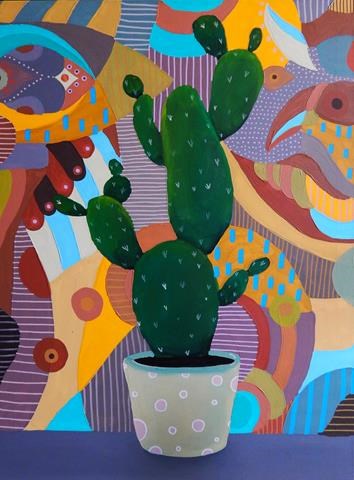 Obraz do salonu artysty Marcin Painta pod tytułem Kaktus