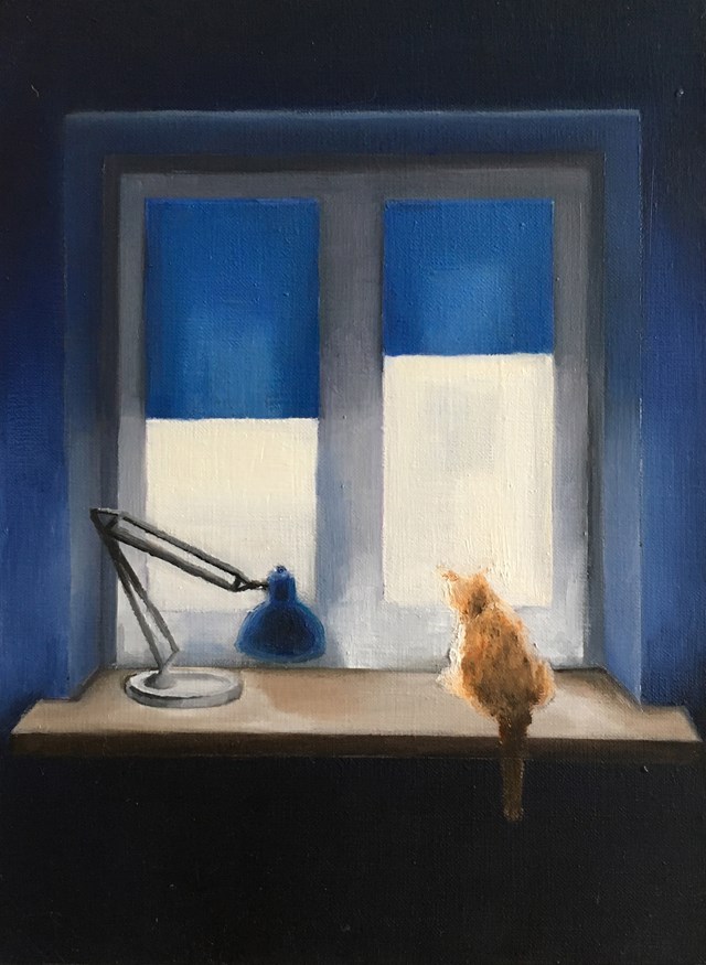 Living room painting by Marta Sobierajska titled Cat