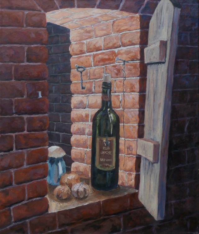 Living room painting by Jan Bembenista titled Still life