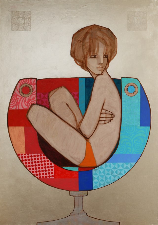 Obraz do salonu artysty Michał Warecki pod tytułem Fotel na srebrnym