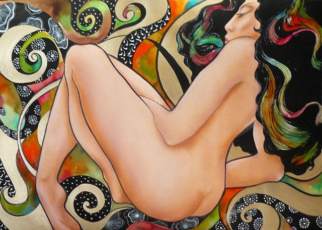 Obraz do salonu artysty Iwona Wierkowska-Rogowska pod tytułem Kolorowy świat kobiety