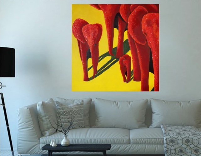 Czerwone słonie z Tsavo - wizualizacja pracy autora Jolanta Kitowska