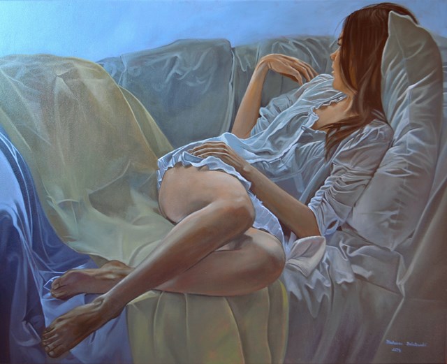 Living room painting by Mateusz Dolatowski titled Morning silence