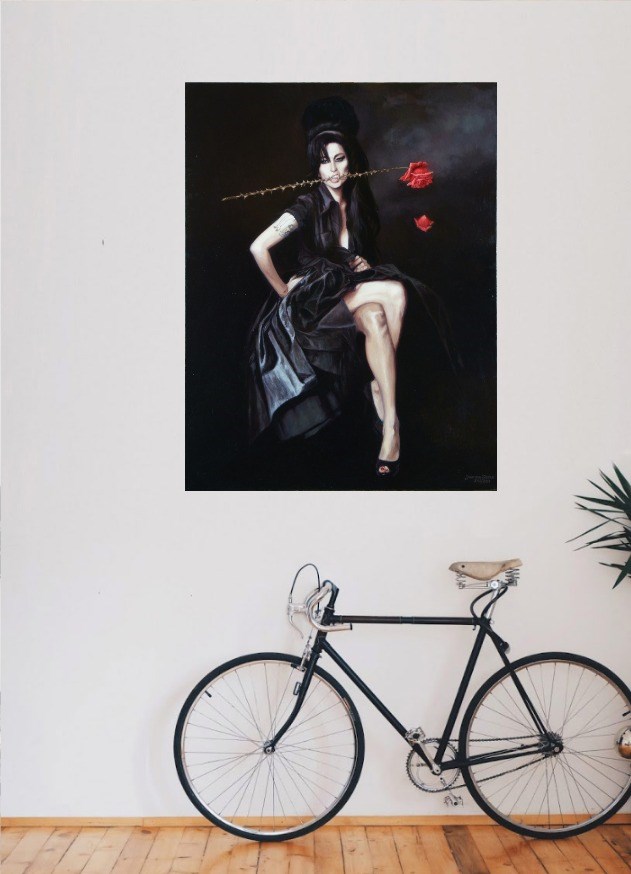 Dzika róża – Amy (portret Amy Winehouse) - wizualizacja pracy autora Joanna Sierko-Filipowska
