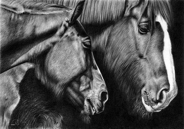Obraz do salonu artysty Magdalena Muraszko-Kowalska pod tytułem Konie zimowe