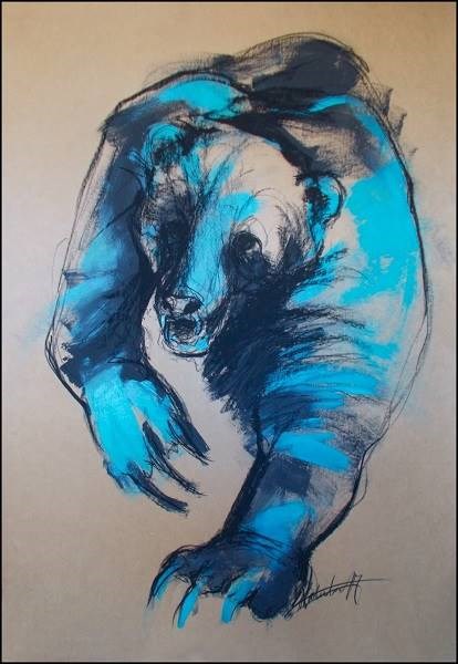 Obraz do salonu artysty Aleksandra Wiszniewska pod tytułem Księżycowy niedźwiedź