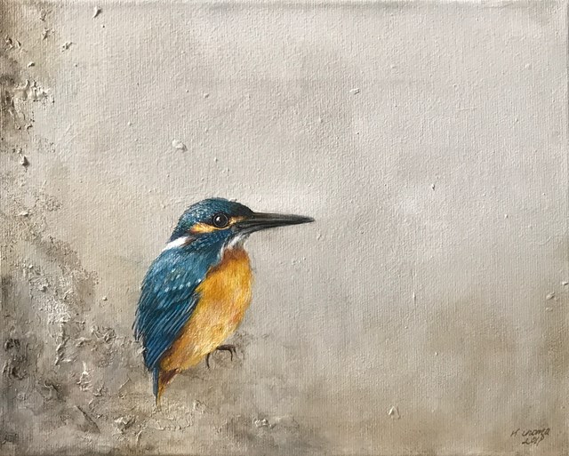 Living room painting by Klaudia Choma titled Kingfisher