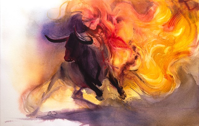 Obraz do salonu artysty Beata Musiał-Tomaszewska pod tytułem Fire bull