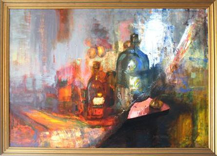 Living room painting by Michał Smółka titled Still life