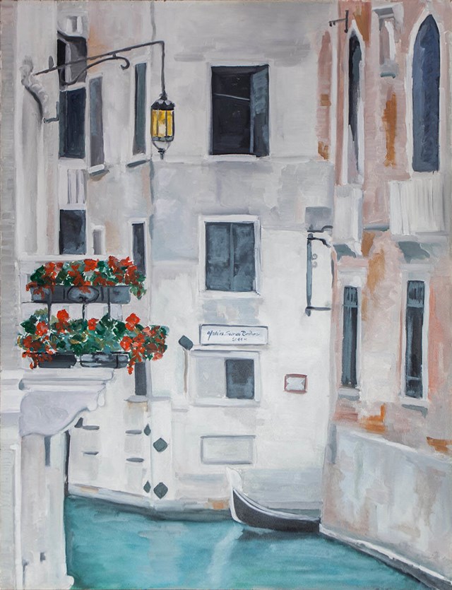 Living room painting by Julia Sara Reiter titled Venice