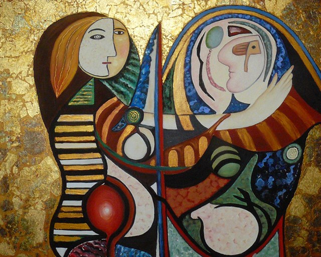 Living room painting by Barbara Sikorski titled You and me
