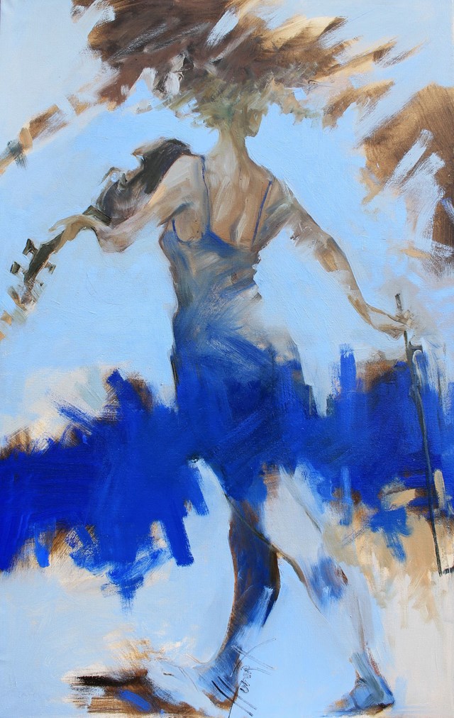Living room painting by Henadzy Havartsou titled Violin