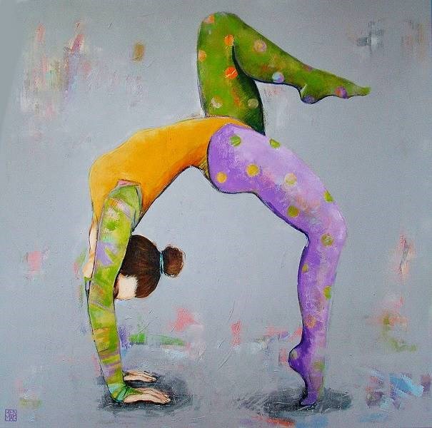 Living room painting by Renata Magda titled Gymnast