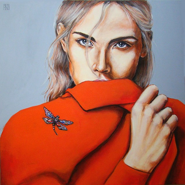 Living room painting by Renata Magda titled Dragonfly