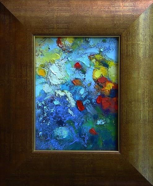 Living room painting by Wacław Jagielski titled Meadow full of love delight