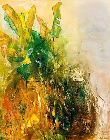Living room painting by Aneta Barglik titled Emerald Garden