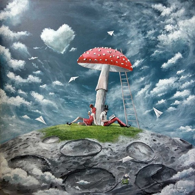 Living room painting by Martyna Mączka titled Mushroom