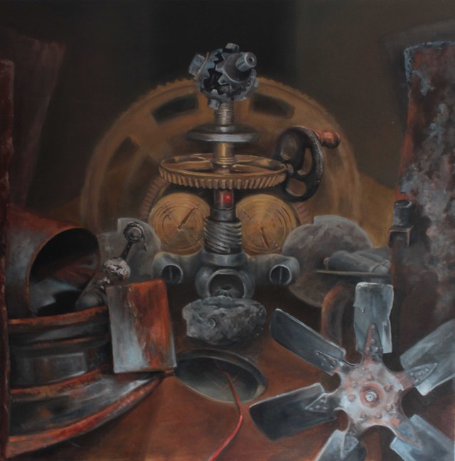 Living room painting by Arkadiusz Siarkowski titled Vanishing IV